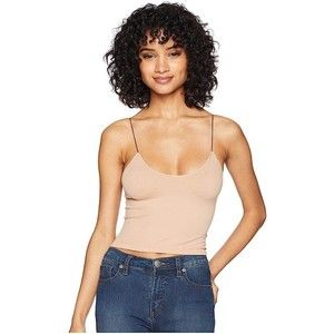 Free People Women's Skinny Strap Seamless Brami, Nude, Pink, M-L